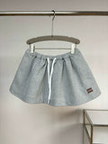 Popular leather letter embroidered skirt