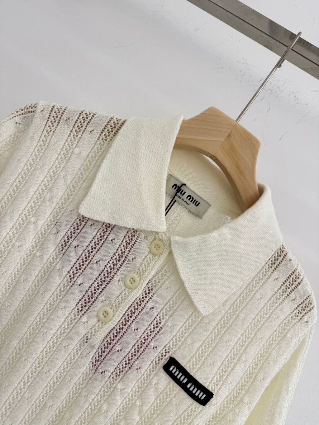 25ssPolo collar knit short sleeve top