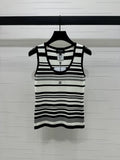 25 Spring and Summer Newest Style! U-neck striped knitted vest