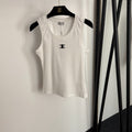 25 simple logo embroidered letter vest