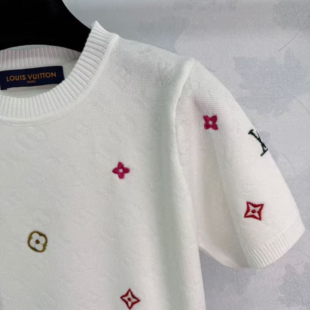 25SS Knitted round neck short sleeved shirt）