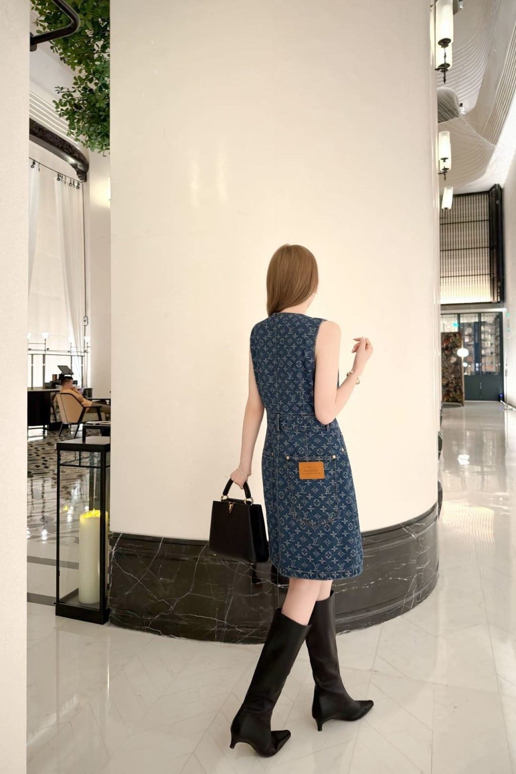 26ss Jacquard Denim Sleeveless Dress
