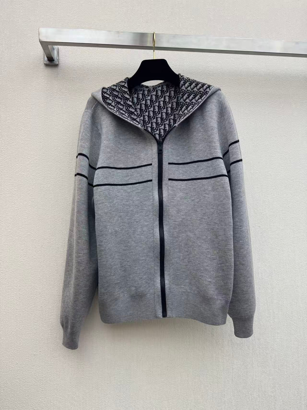 Reversible Cashmere Knit Hooded Jacket