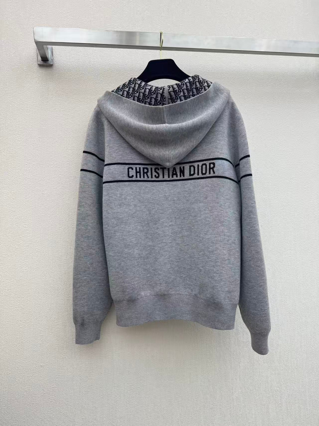 Reversible Cashmere Knit Hooded Jacket