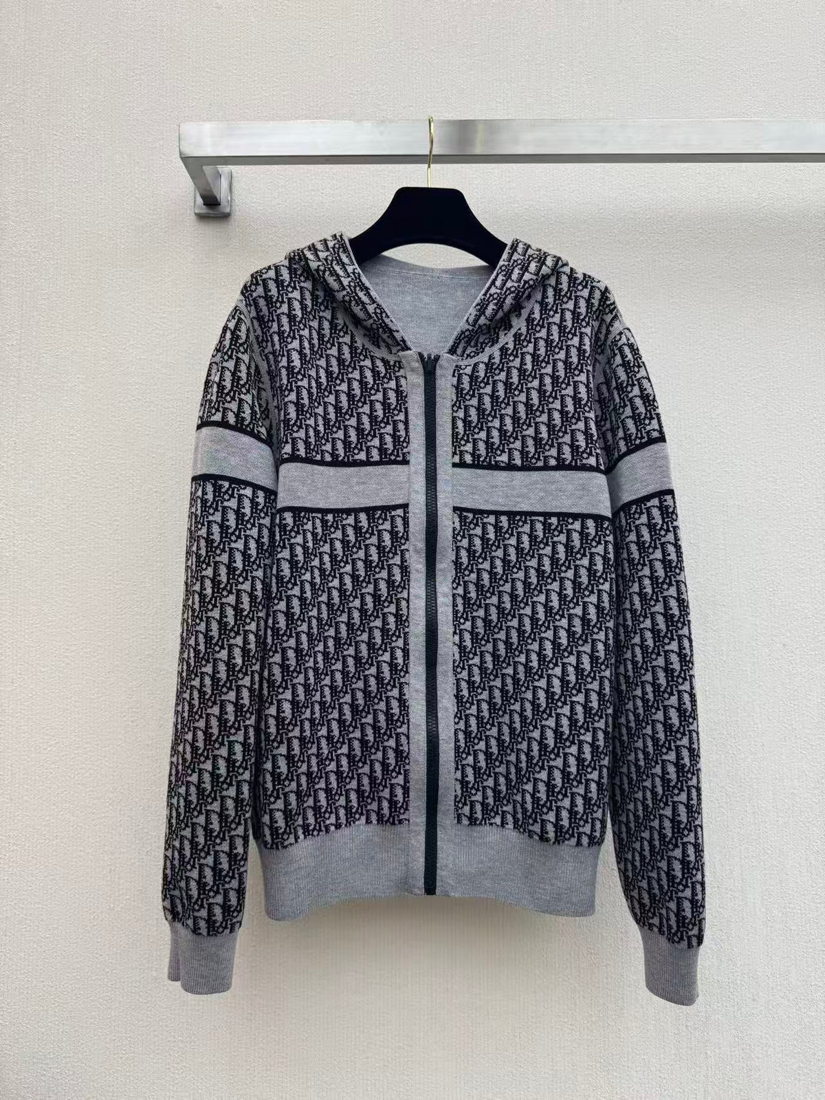 Reversible Cashmere Knit Hooded Jacket