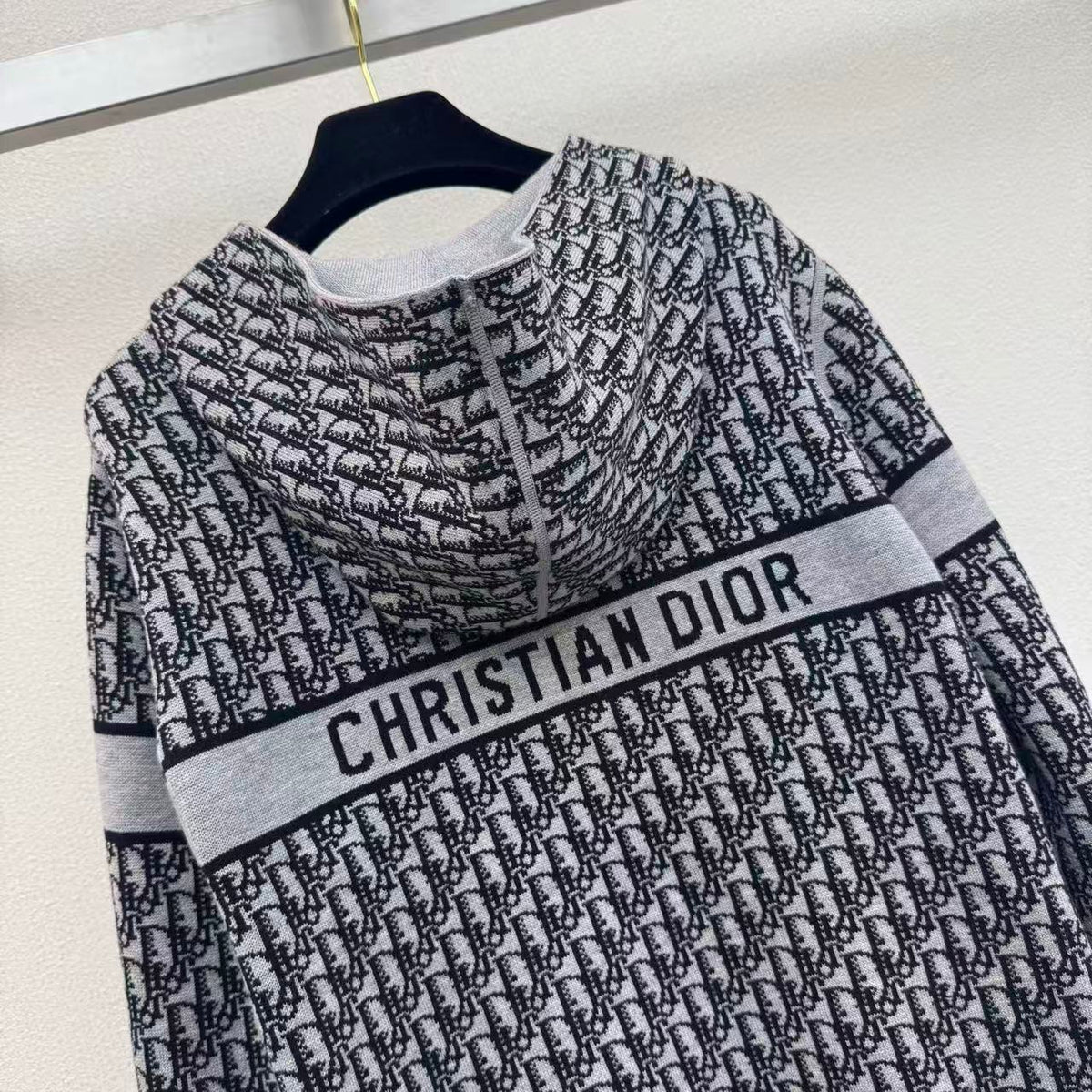 Reversible Cashmere Knit Hooded Jacket