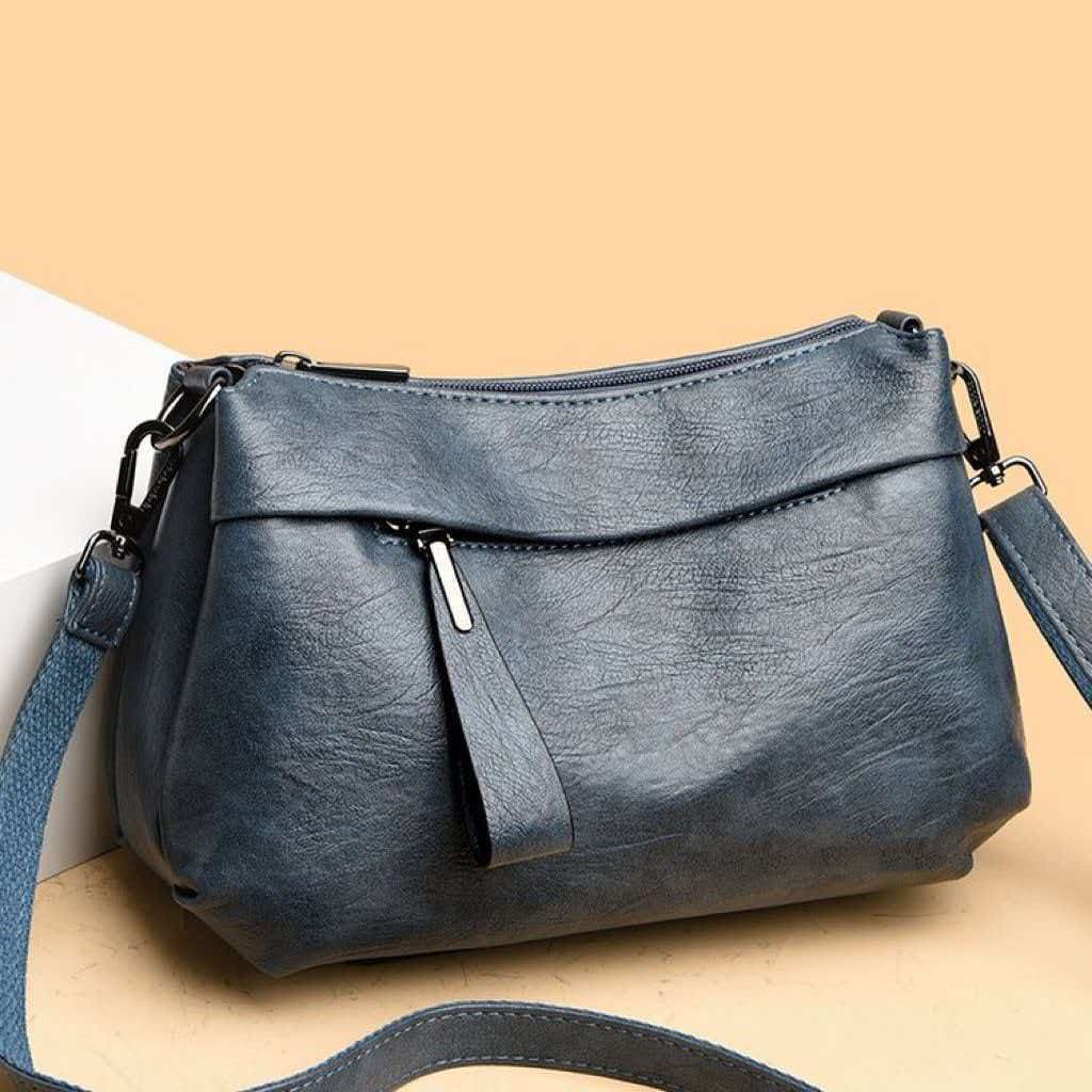 Real leather versatile single shoulder fashionable middle-aged crossbody bag