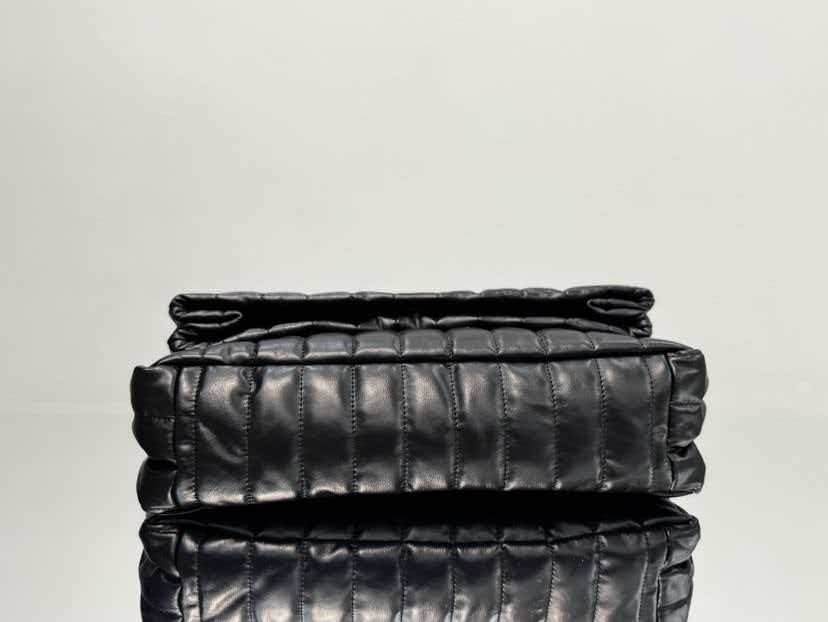 Embroidered black silver shoulder bag