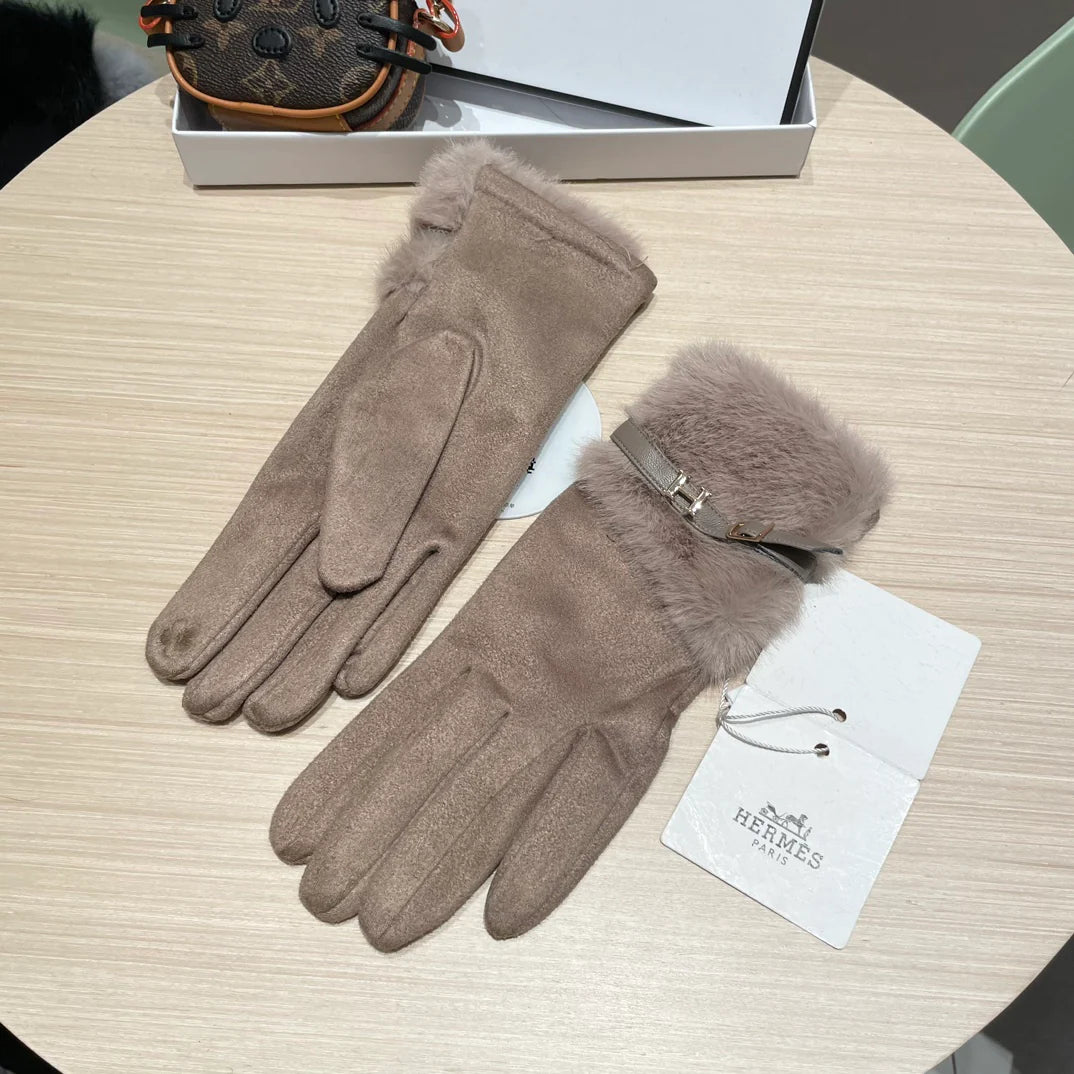 Cold resistant and warm plush windproof gloves
