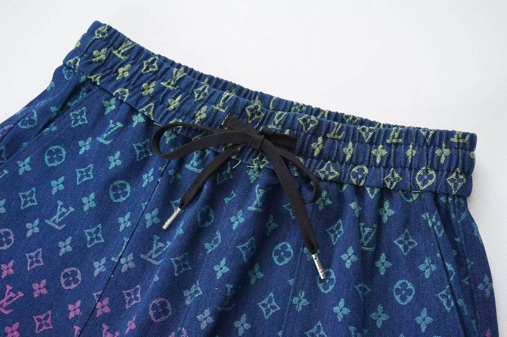Gradient Denim Shorts