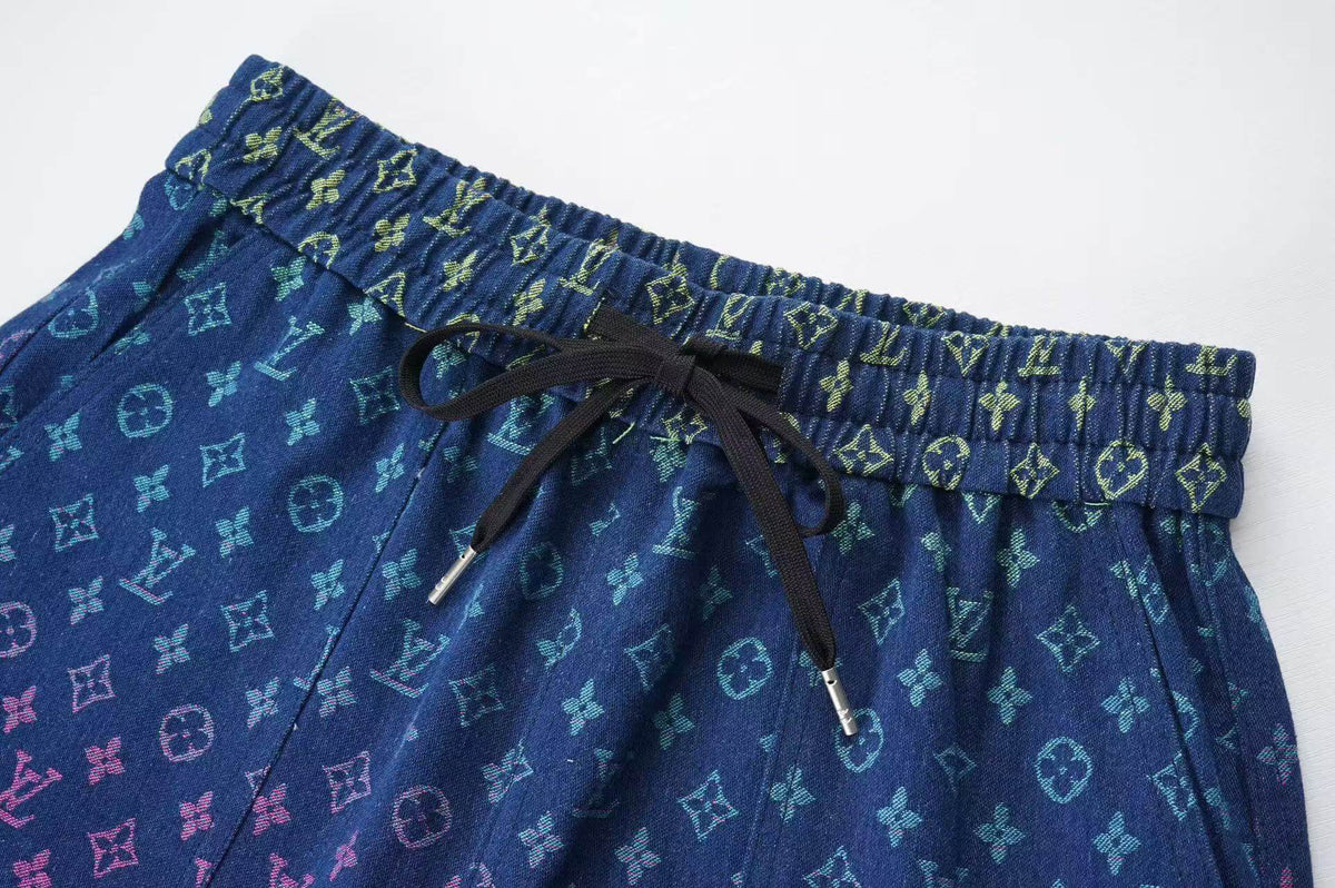 Gradient Denim Shorts