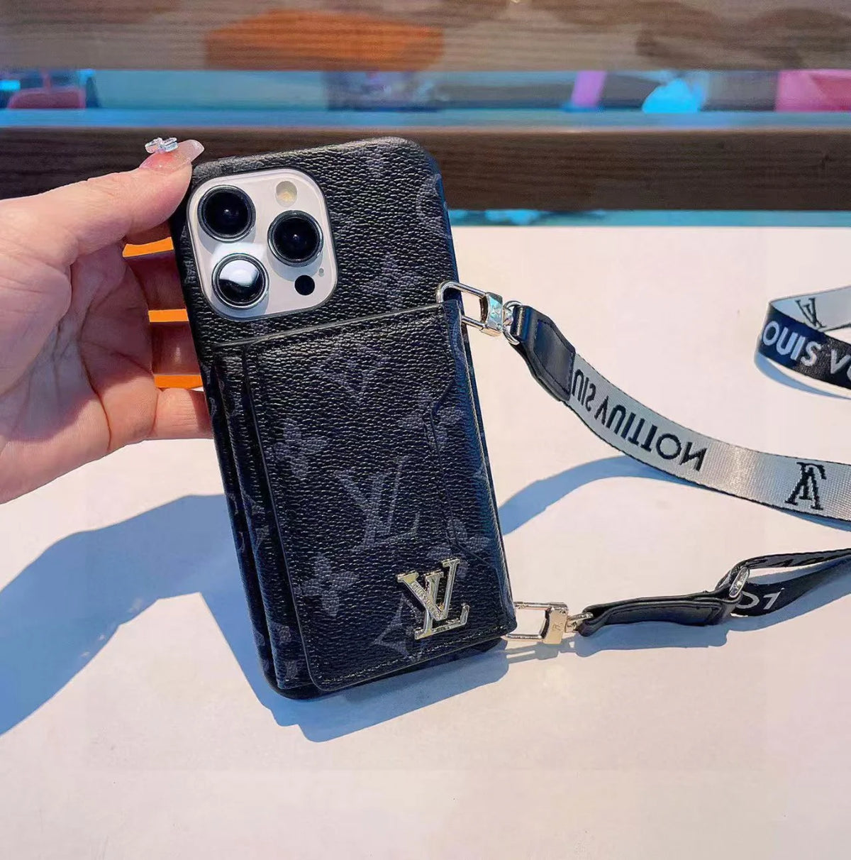 Three fold card holder phone case
