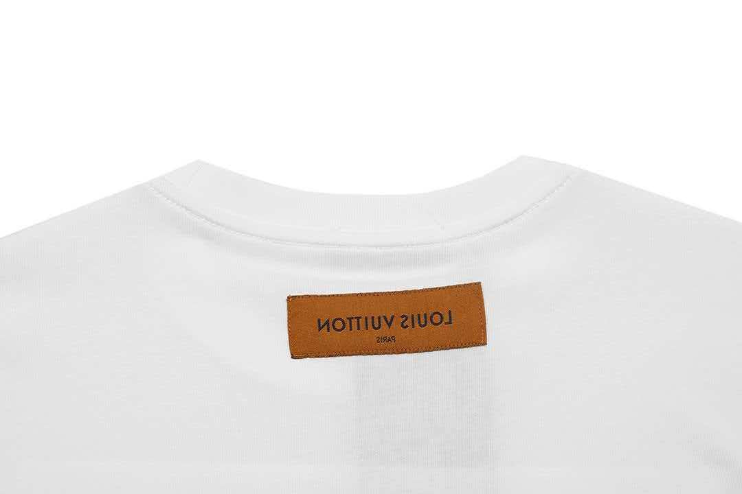 2026 new custom leather badge logo unisex short sleeved t-shirt
