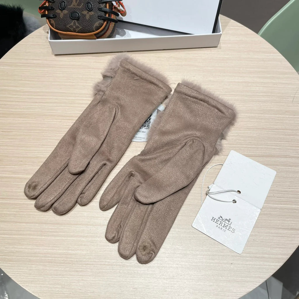 Cold resistant and warm plush windproof gloves