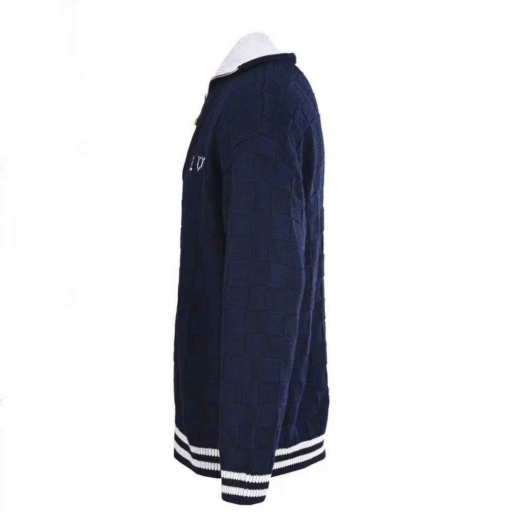 Small checkerboard sweater cardigan