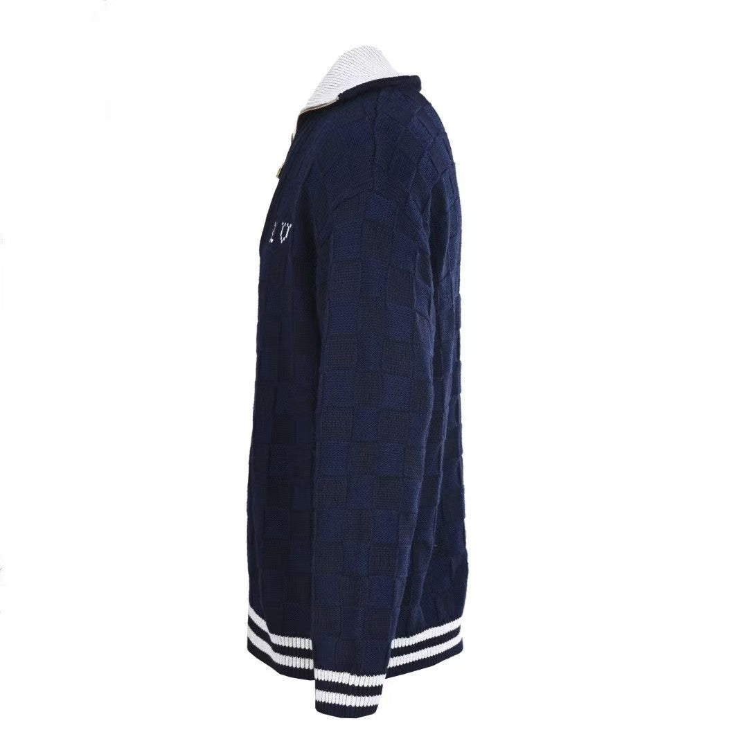 Small checkerboard sweater cardigan
