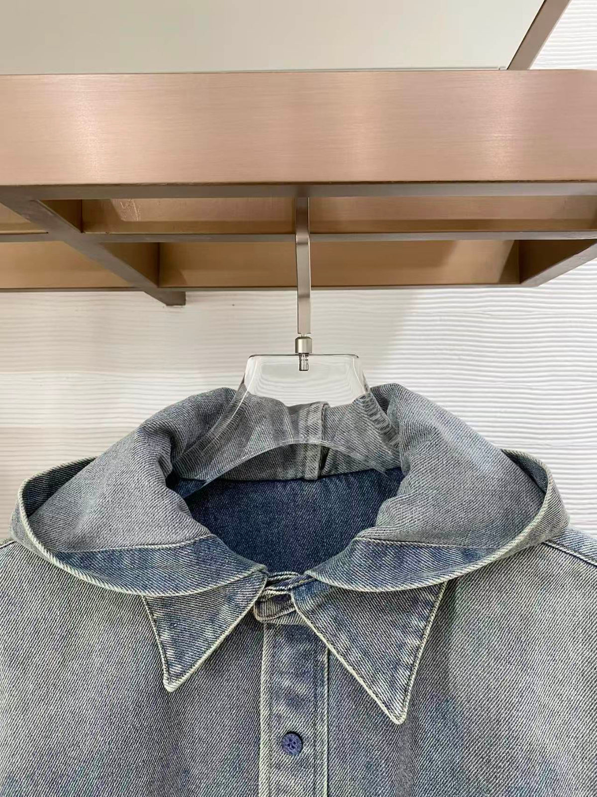 New washed hooded denim jacket