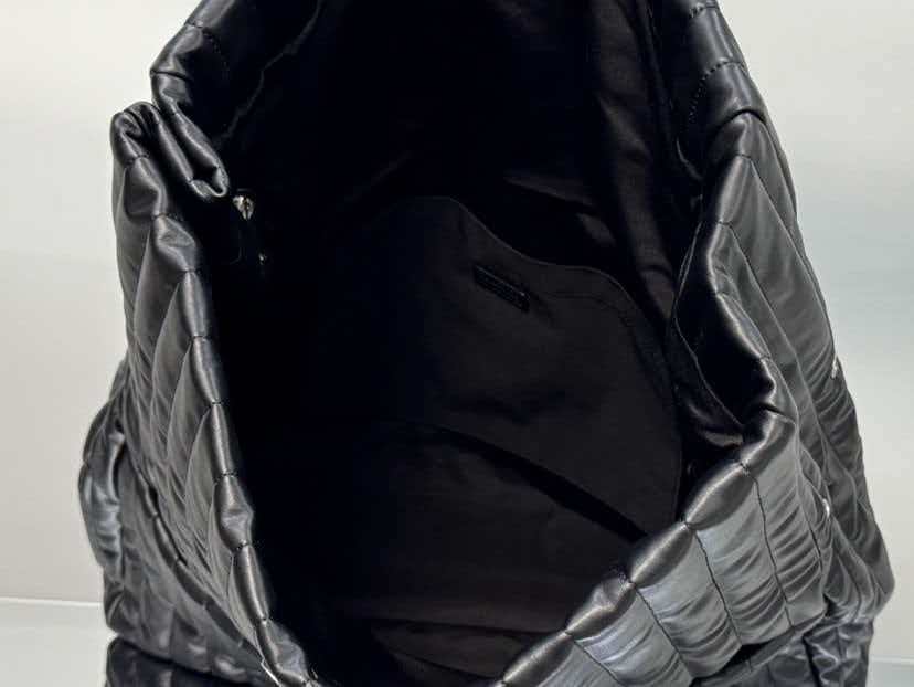 Embroidered black silver shoulder bag