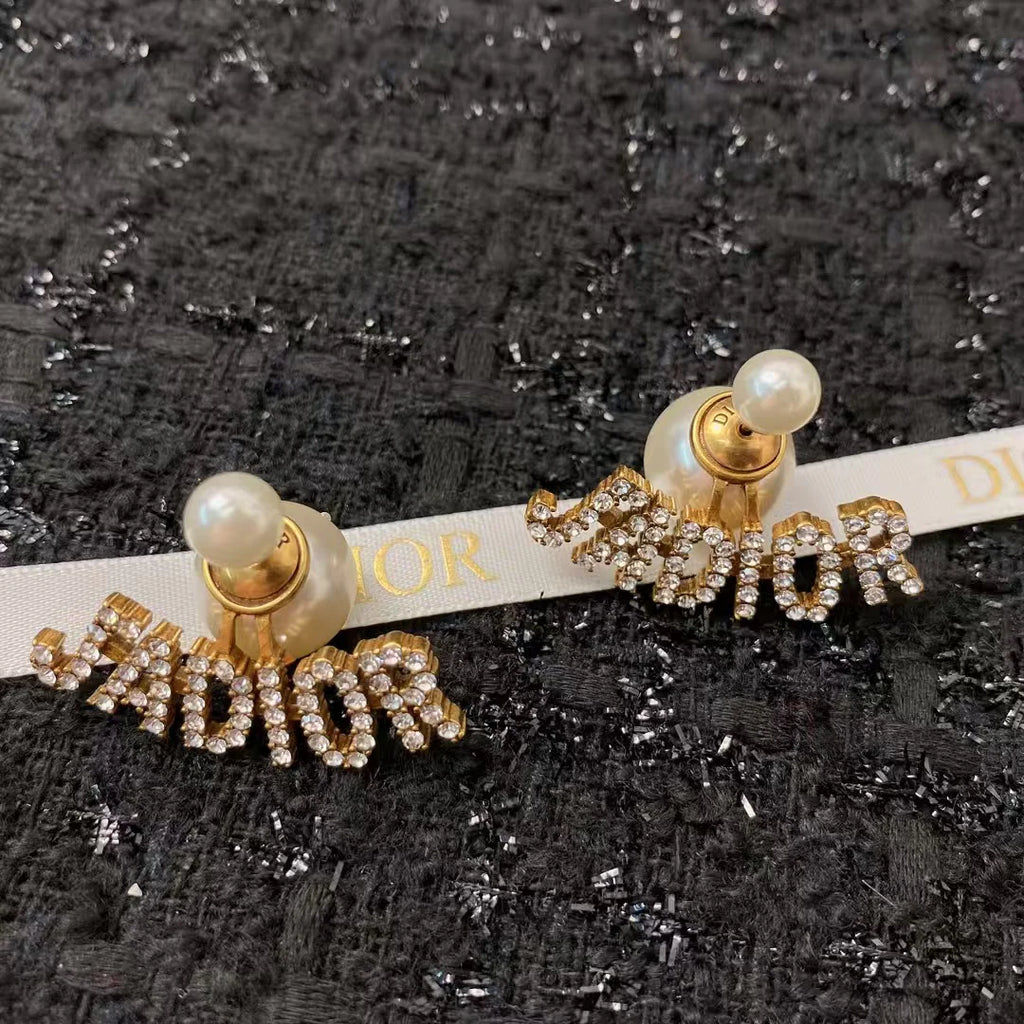 New letter pearl earrings