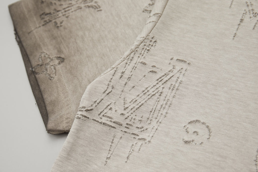Burnt jacquard short sleeved shirt