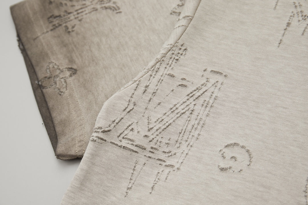 Burnt jacquard short sleeved shirt