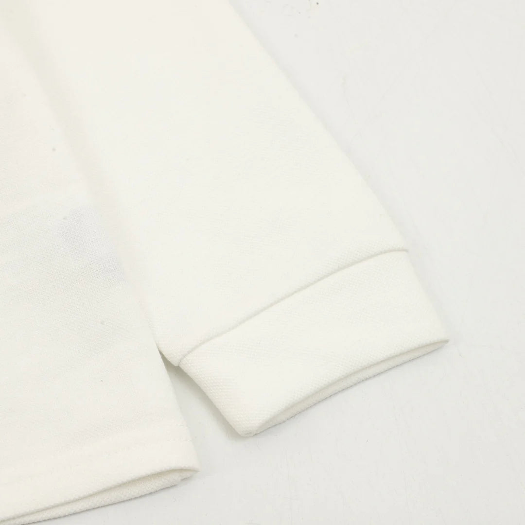Horseshoe embroidery lapel long sleeved polo shirt