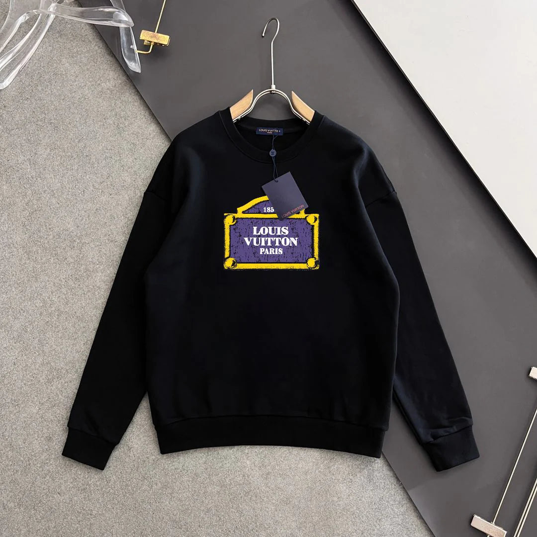 New printed pullover round neck hoodie