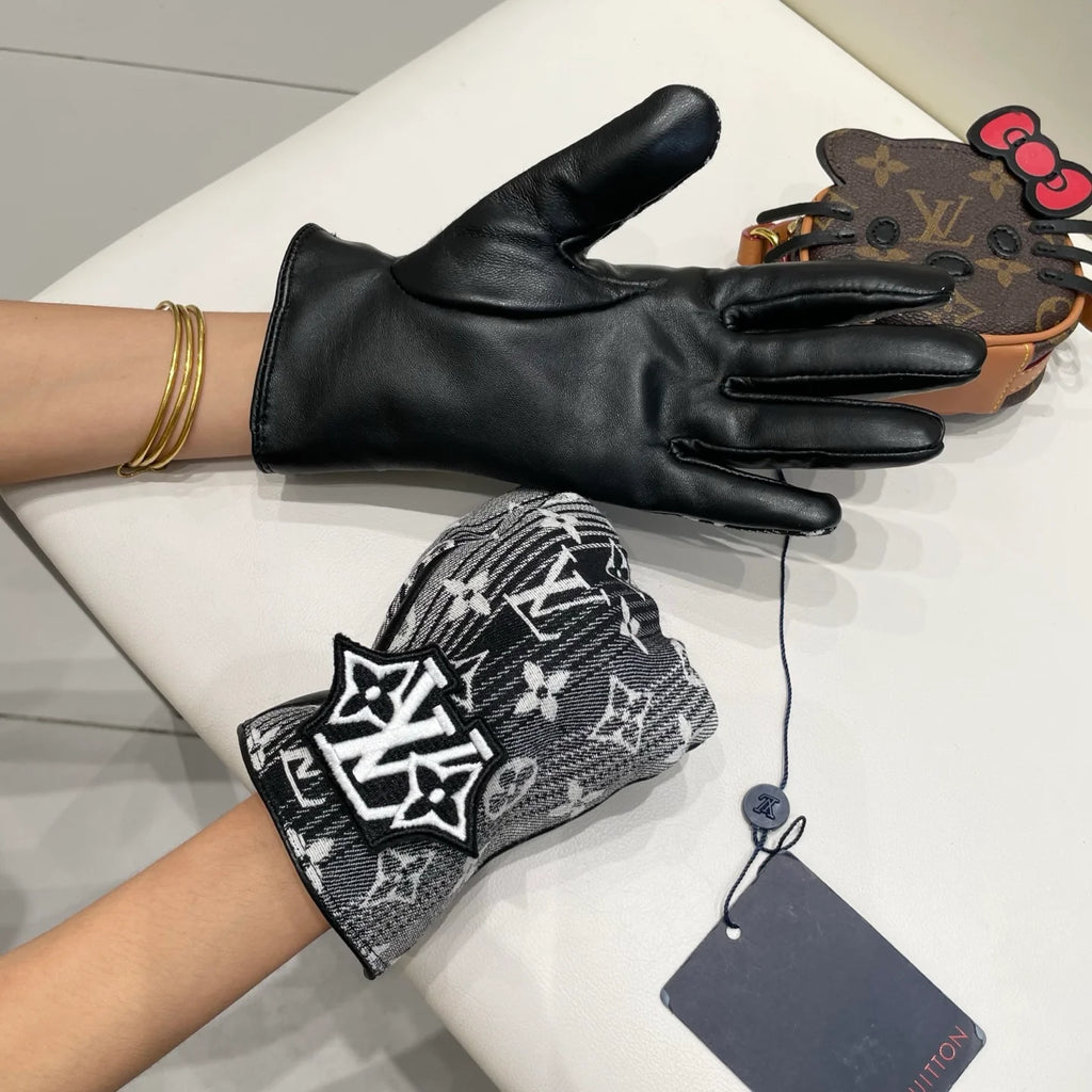 Gradient new fabric paired with leather gloves
