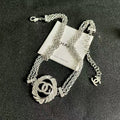 New silver oval necklace
