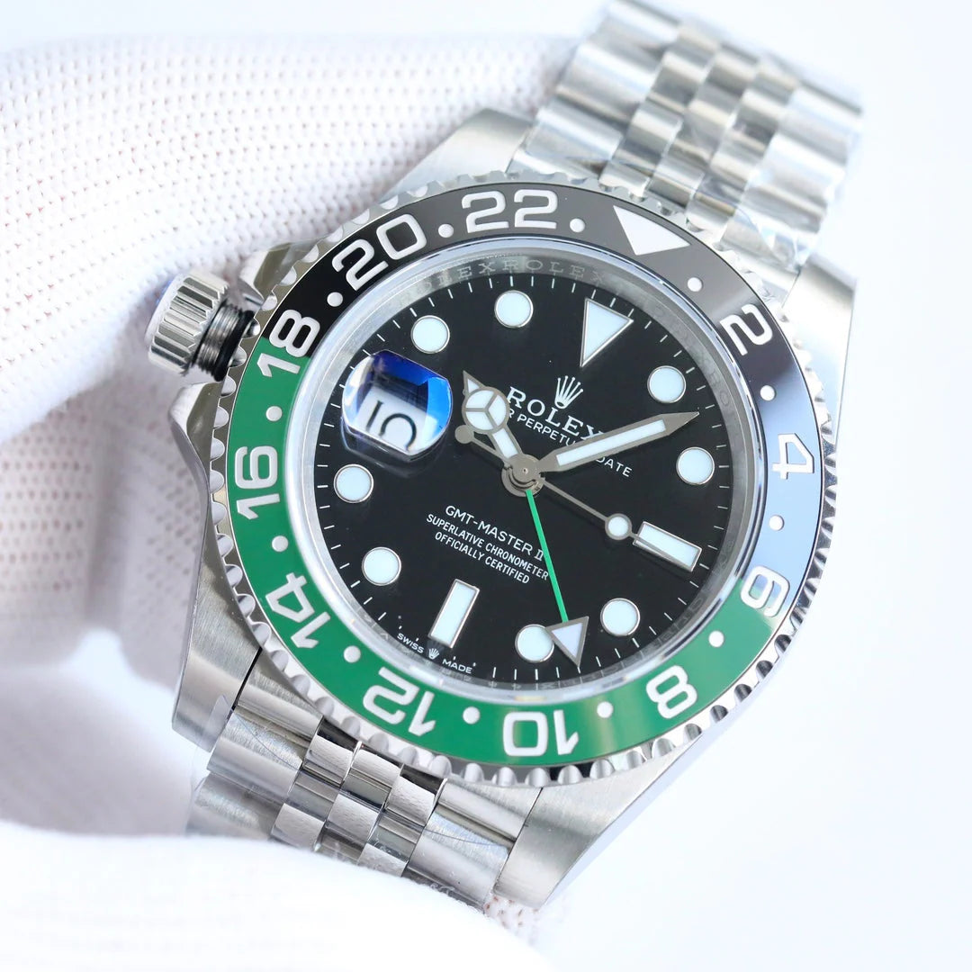 Black Green - Silver 904L Steel - 40mm