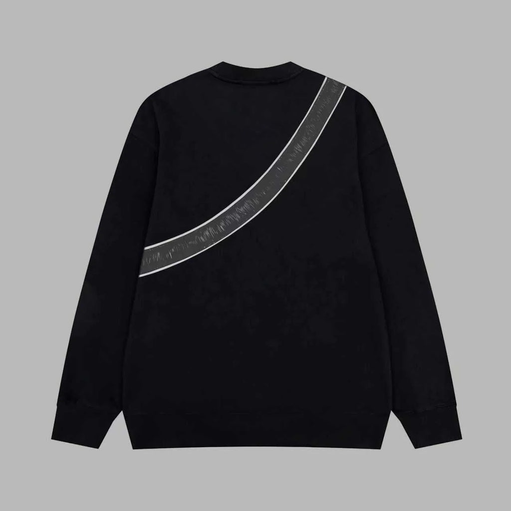 Printed looped long sleeved hoodie