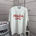 Letter flocking short sleeved T-shirt