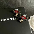 New Red Flower Ear Nails