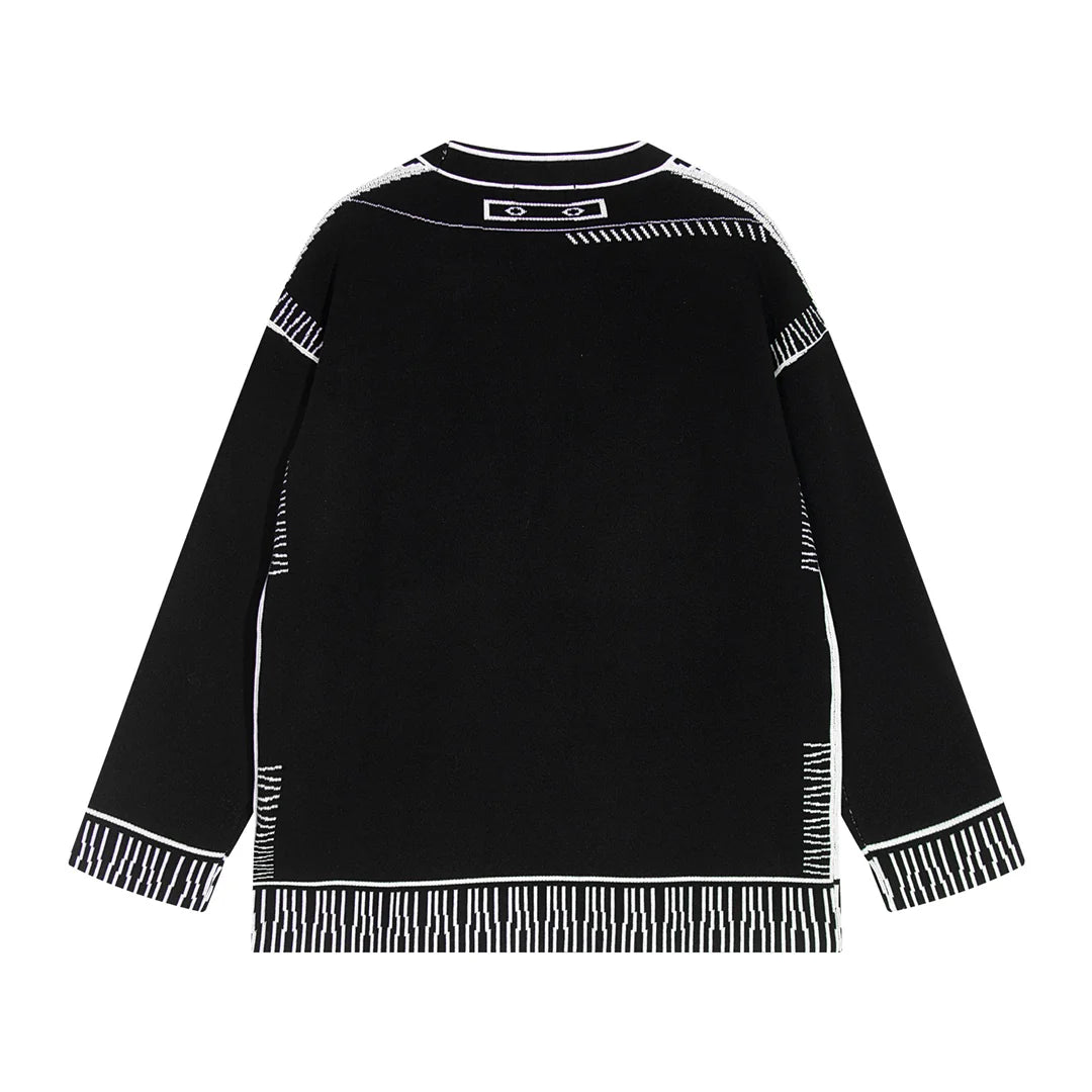Autumn and winter graffiti wool sweater jacket