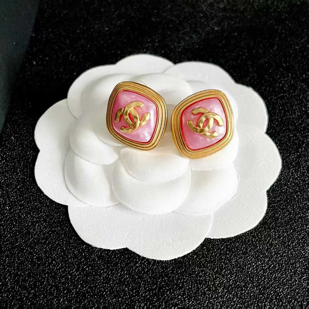 New letter square earrings
