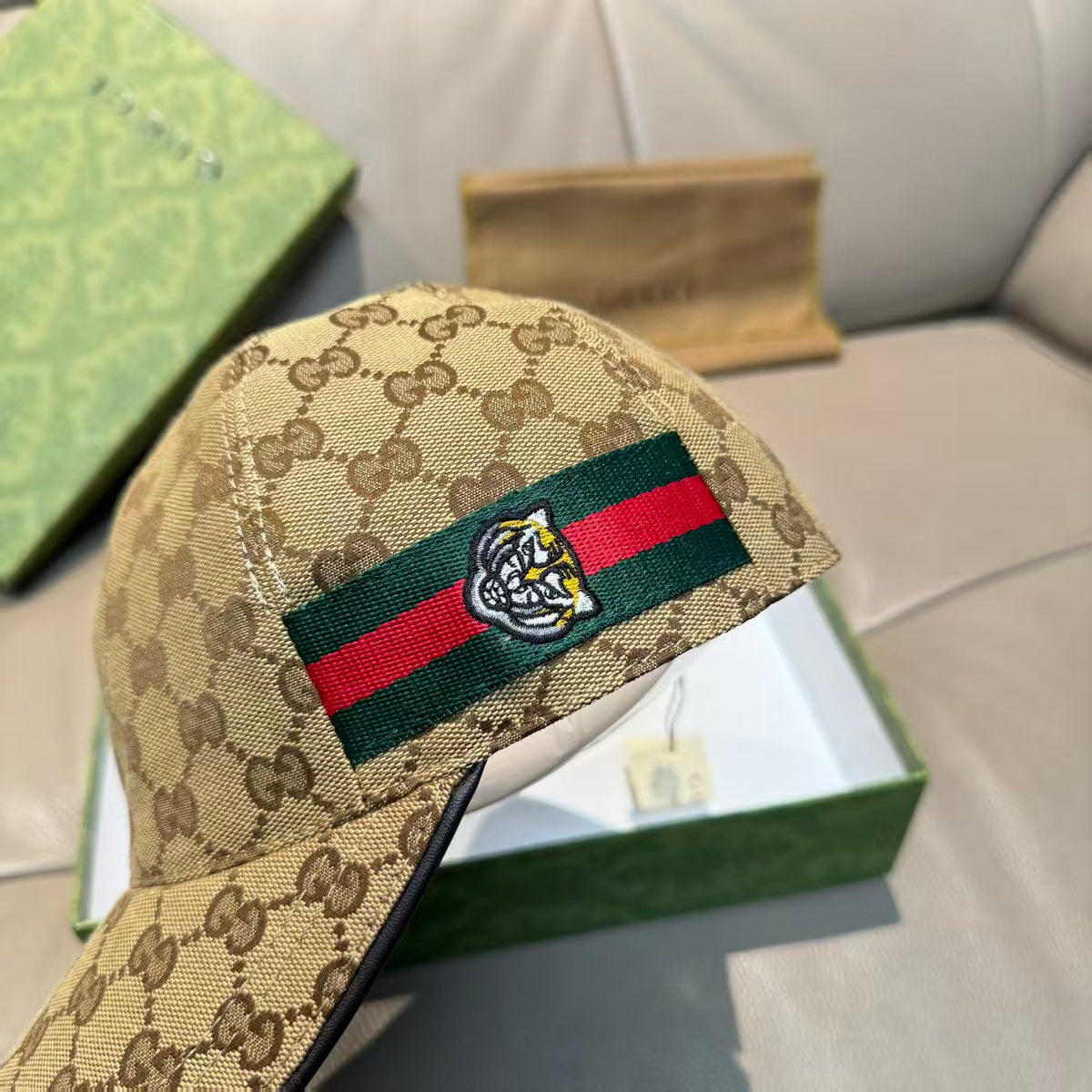 Tiger head woven baseball cap