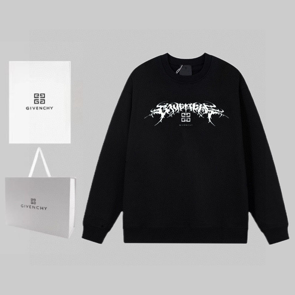 Spring and Autumn New Graffiti Pattern Round Neck Hoodie Casual Sweatshirt