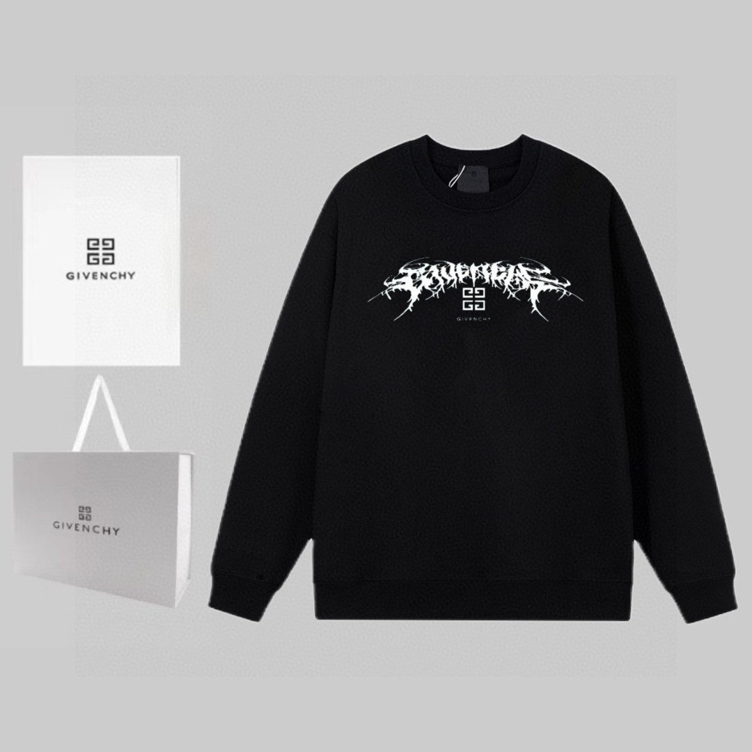 Spring and Autumn New Graffiti Pattern Round Neck Hoodie Casual Sweatshirt