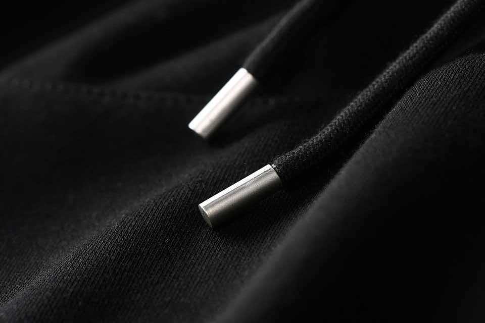 Black hooded sweatshirt