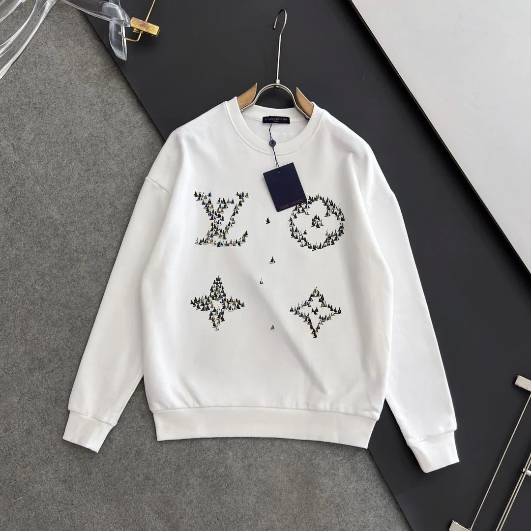 New printed pullover round neck hoodie