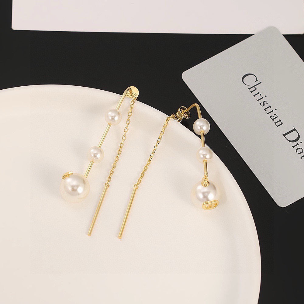 Letters, Stars, Pearls, Retro Earrings