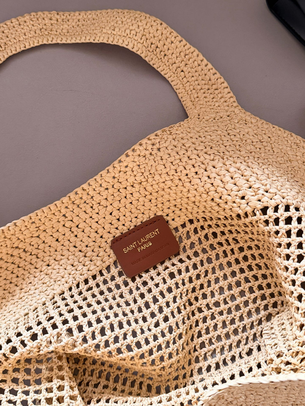 LanLafite Grass Weaving Large Logo Grass Weaving Mother Child Tote Tote Bag