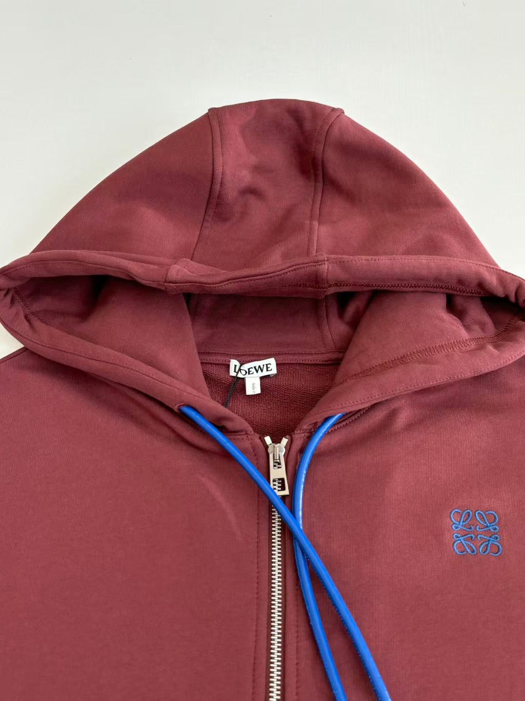 Embroidered zipper hooded sweatshirt jacket