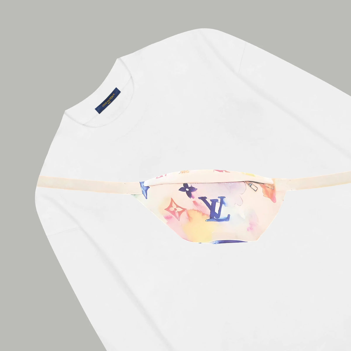 Printed looped long sleeved hoodie
