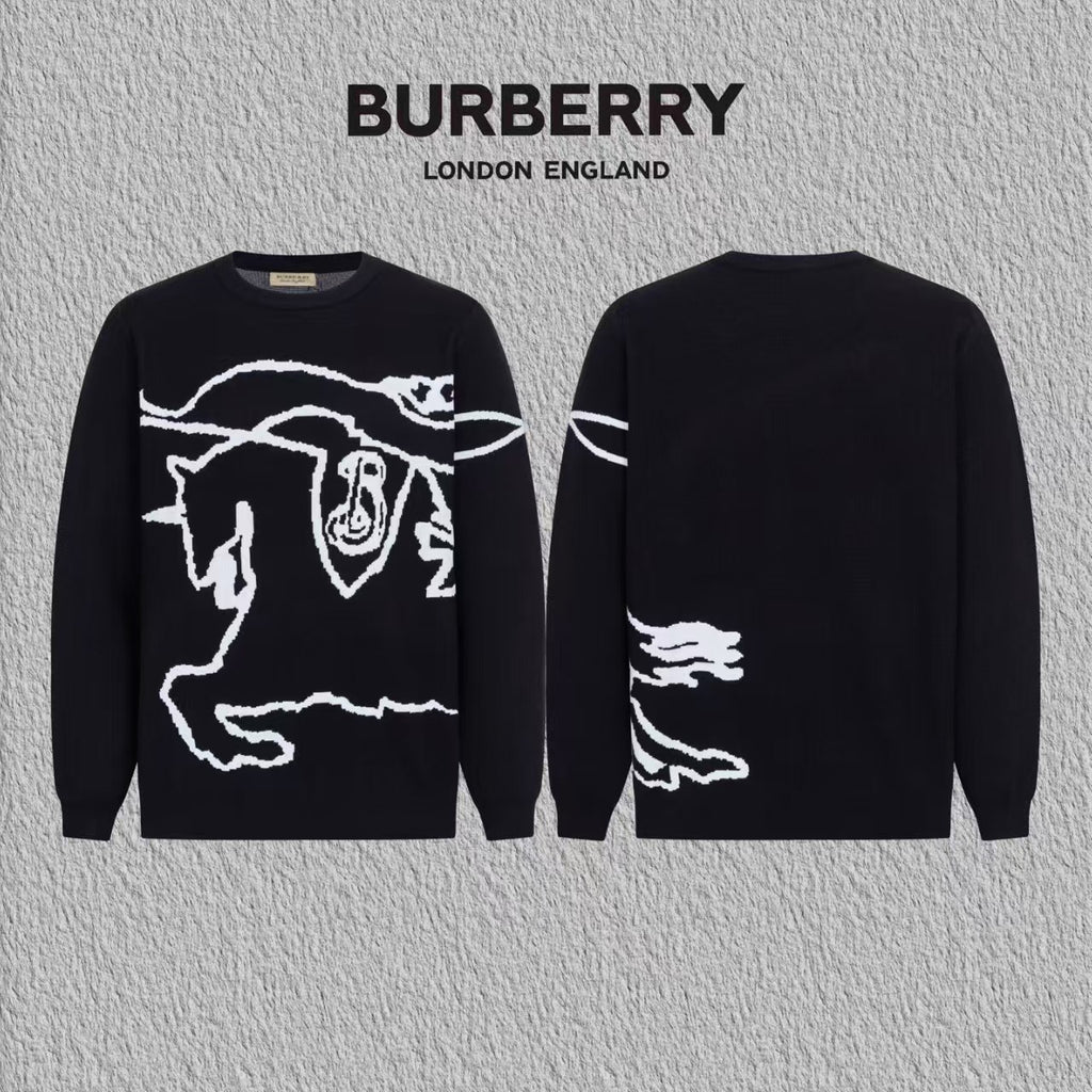 War horse knitted round neck sweater