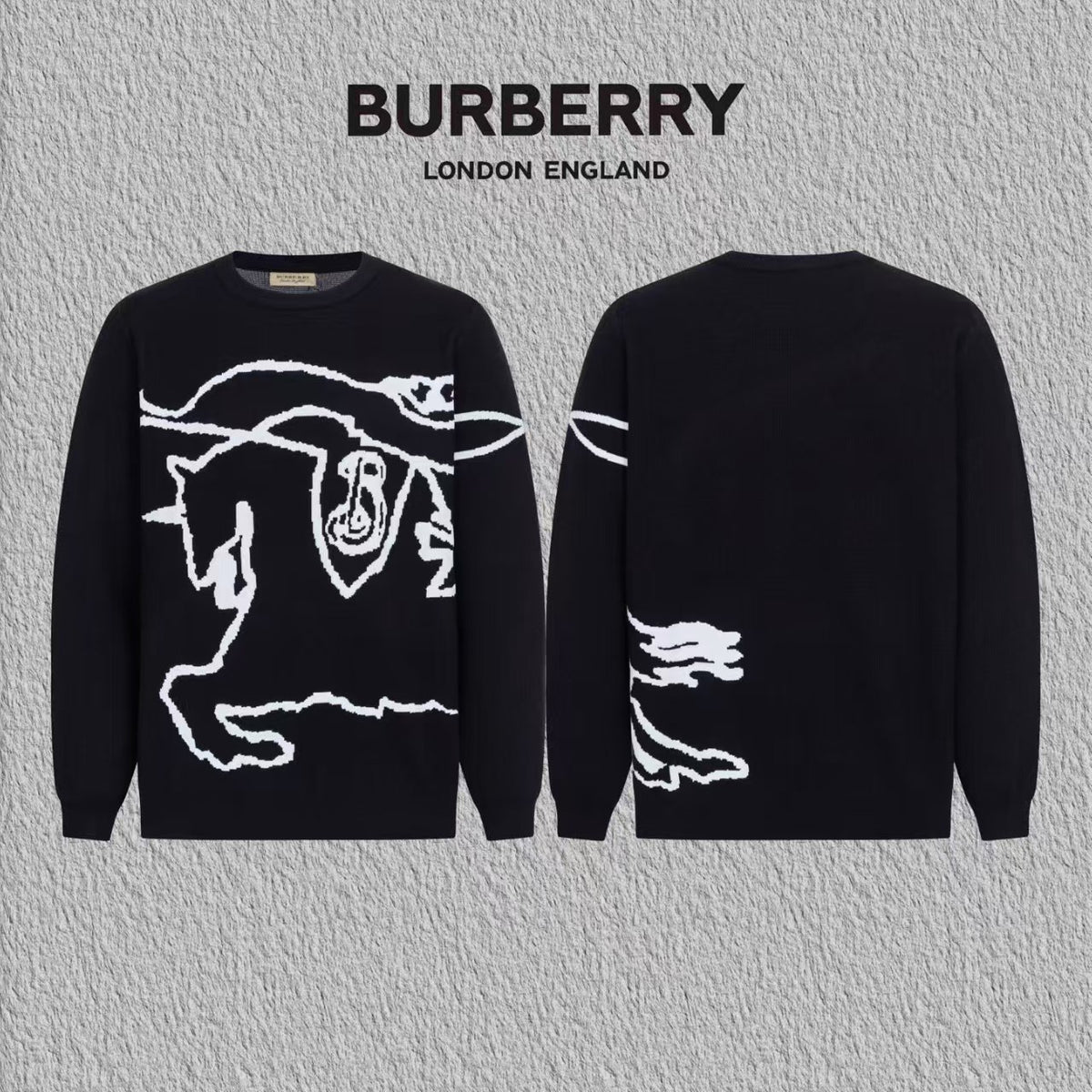 War horse knitted round neck sweater