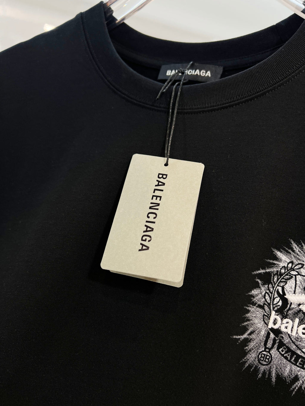 Wheat ear embroidered letter logo t-shirt