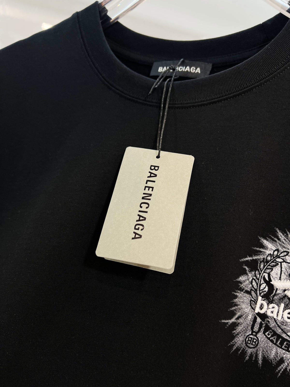 Wheat ear embroidered letter logo t-shirt
