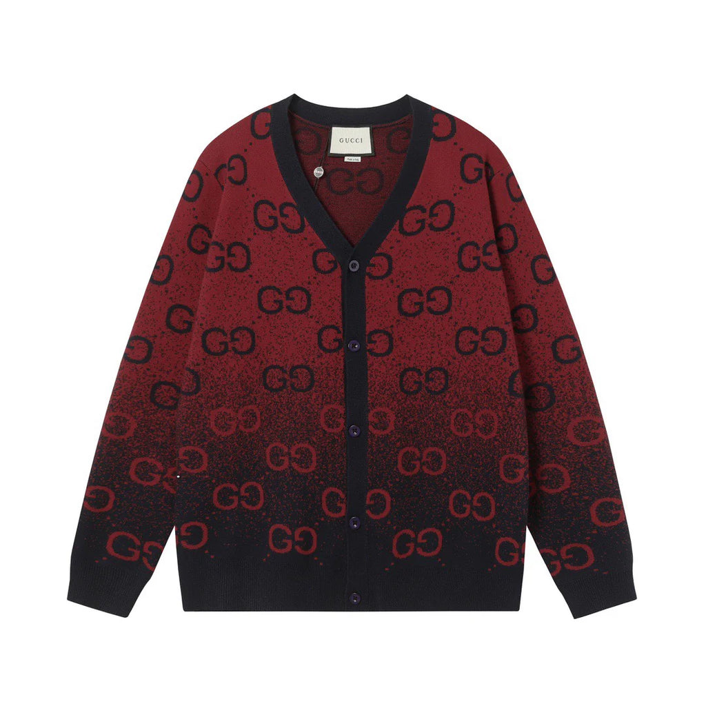 Knitted cardigan V-neck sweater