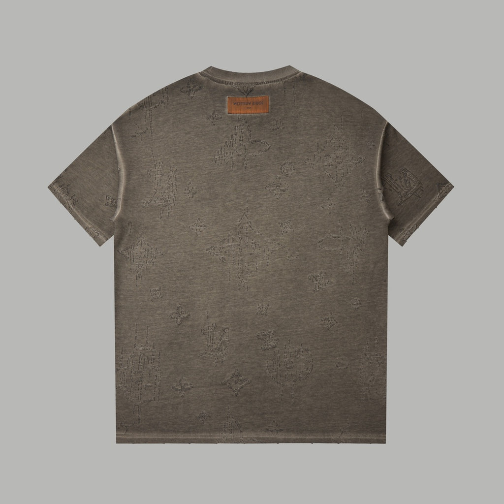 Burnt jacquard short sleeved shirt